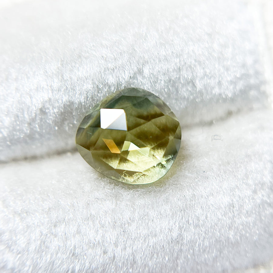 Rose Cut Parti Color Yellow Green Australian Sapphire