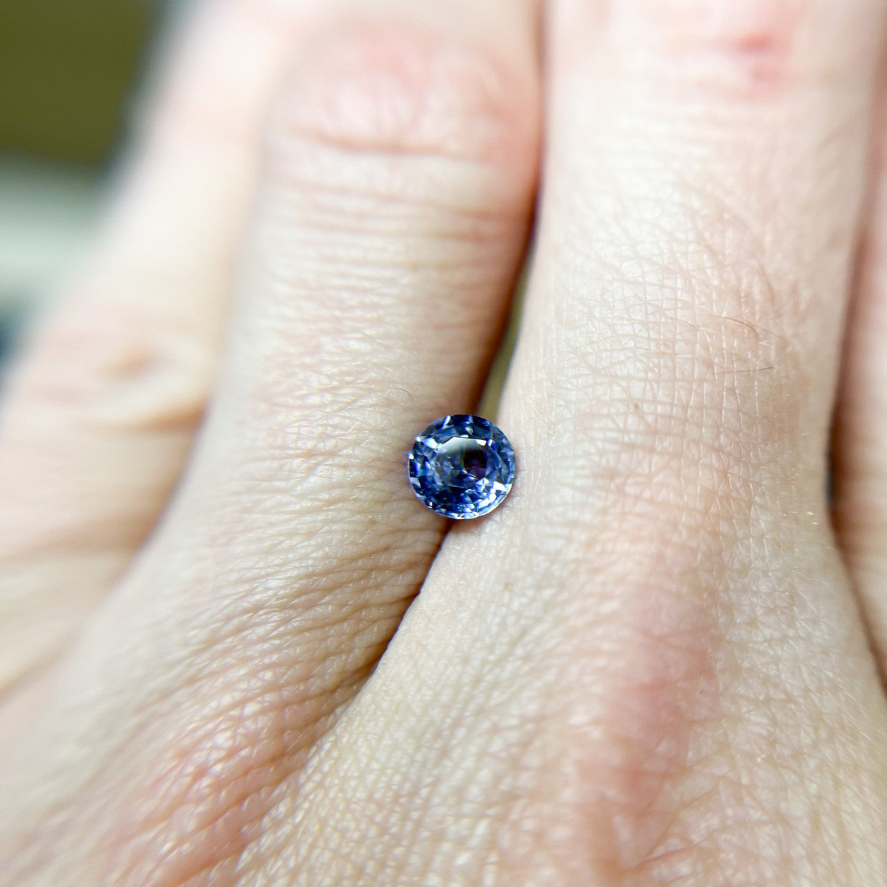 Glowing Light Blue Violet Sapphire
