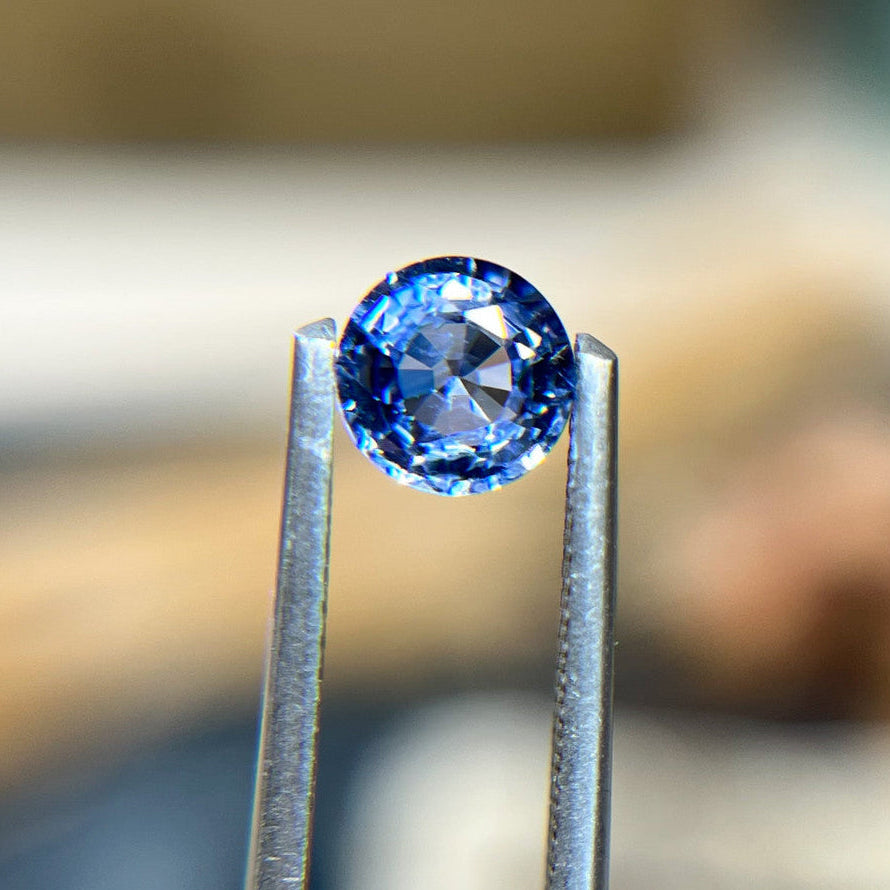 Glowing Light Blue Violet Sapphire