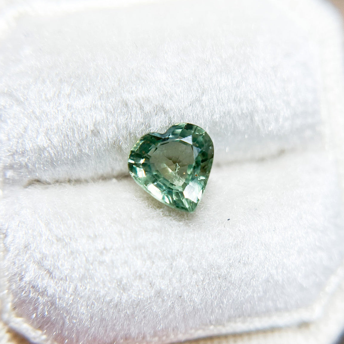 Reclaimed Heart Shaped Green Sapphire