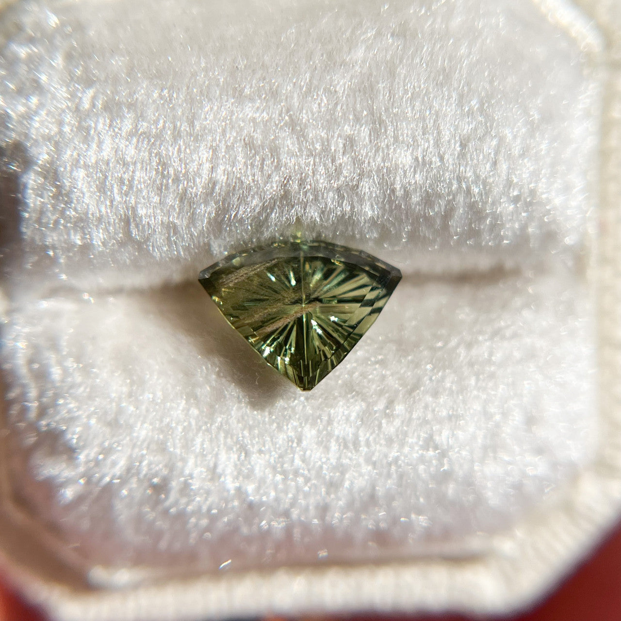 Green Australian Sapphire Triangle Starbrite™ Cut by John Dyer