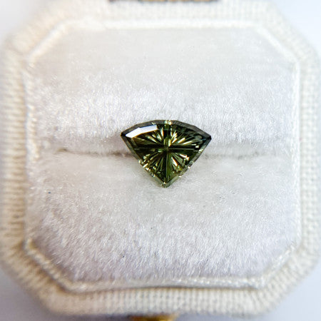 Green Australian Sapphire Triangle Starbrite™ Cut by John Dyer