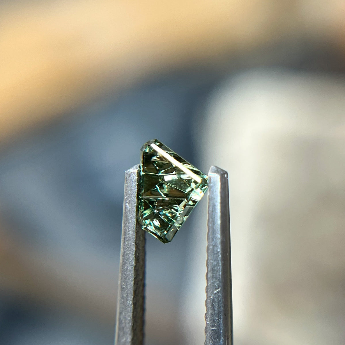 Light Teal Blue Montana Sapphire Freeform Dreamscape™ Cut by John Dyer