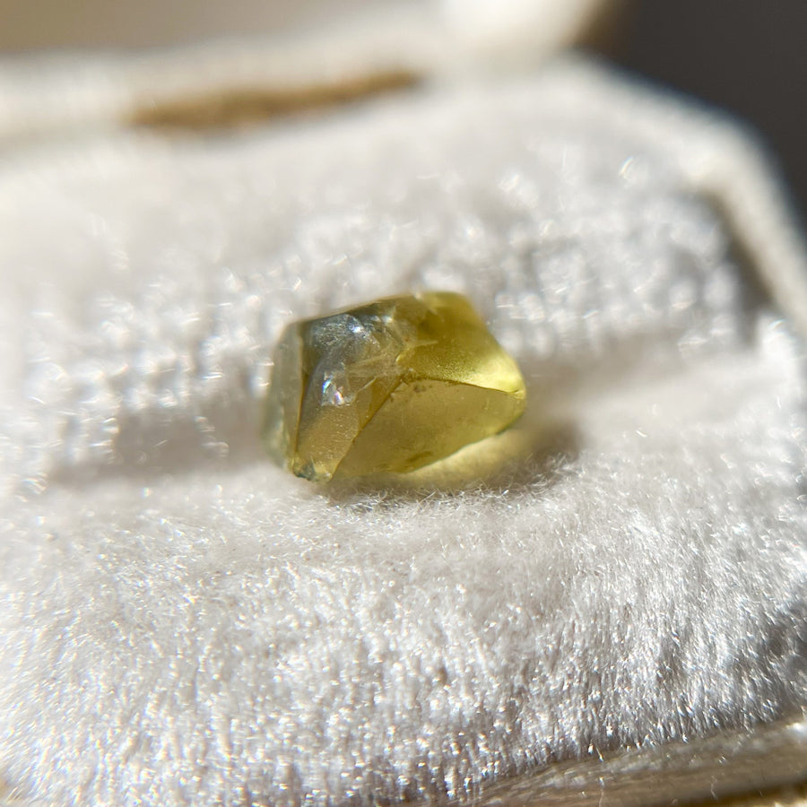 Organically Faceted Yellow Green Sapphire