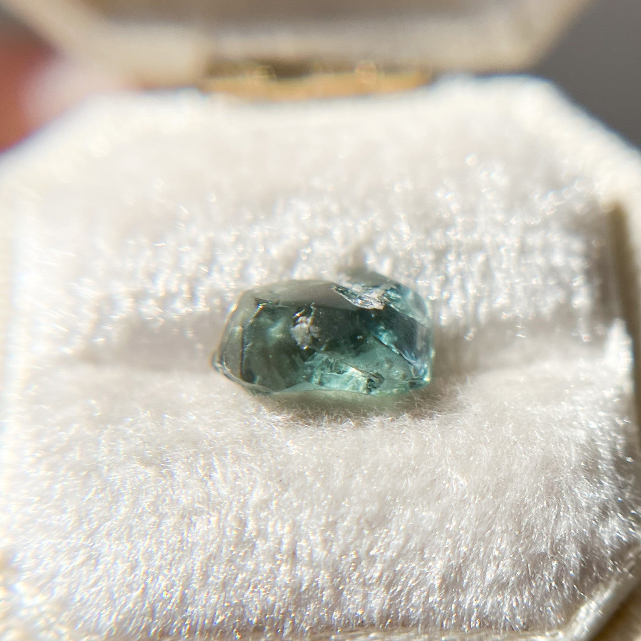 Organically Faceted Teal Blue Sapphire