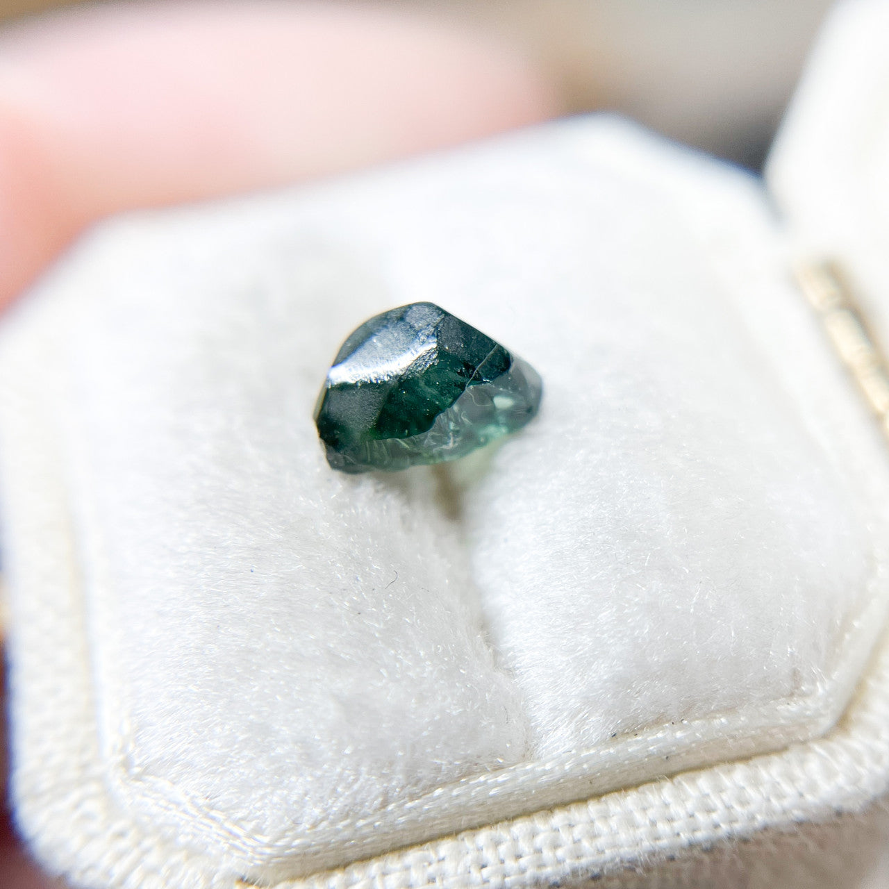 Organically Faceted Bright Teal Blue Sapphire