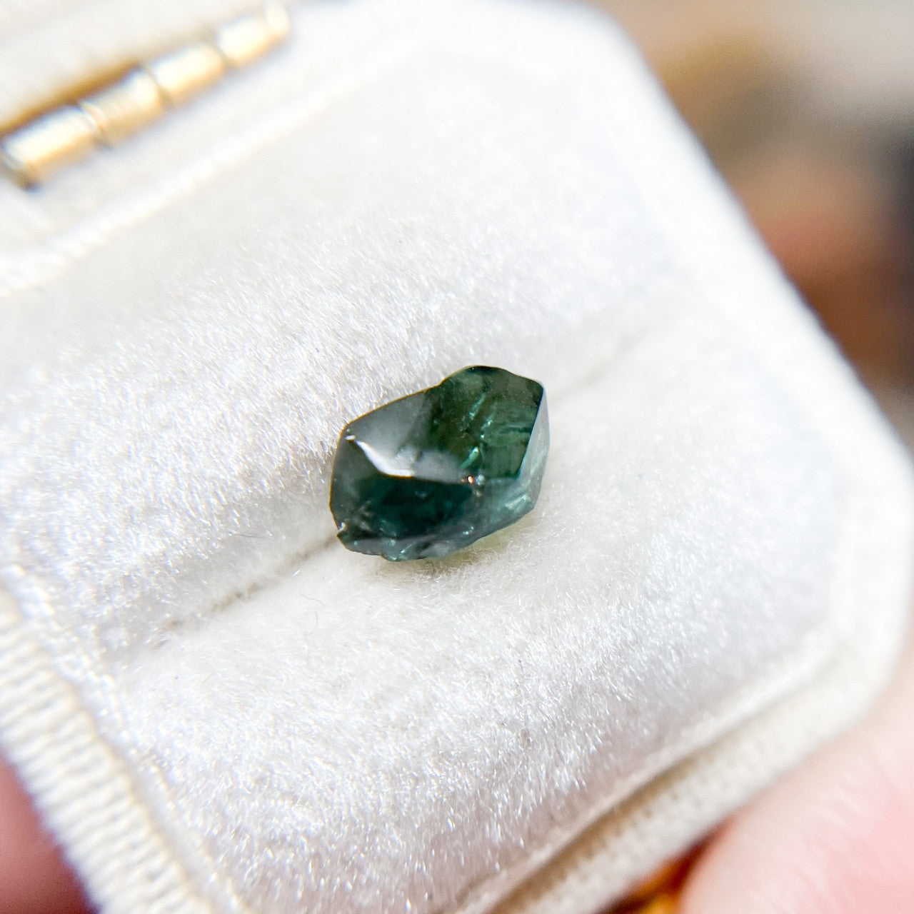 Organically Faceted Parti Color Blue Green Sapphire
