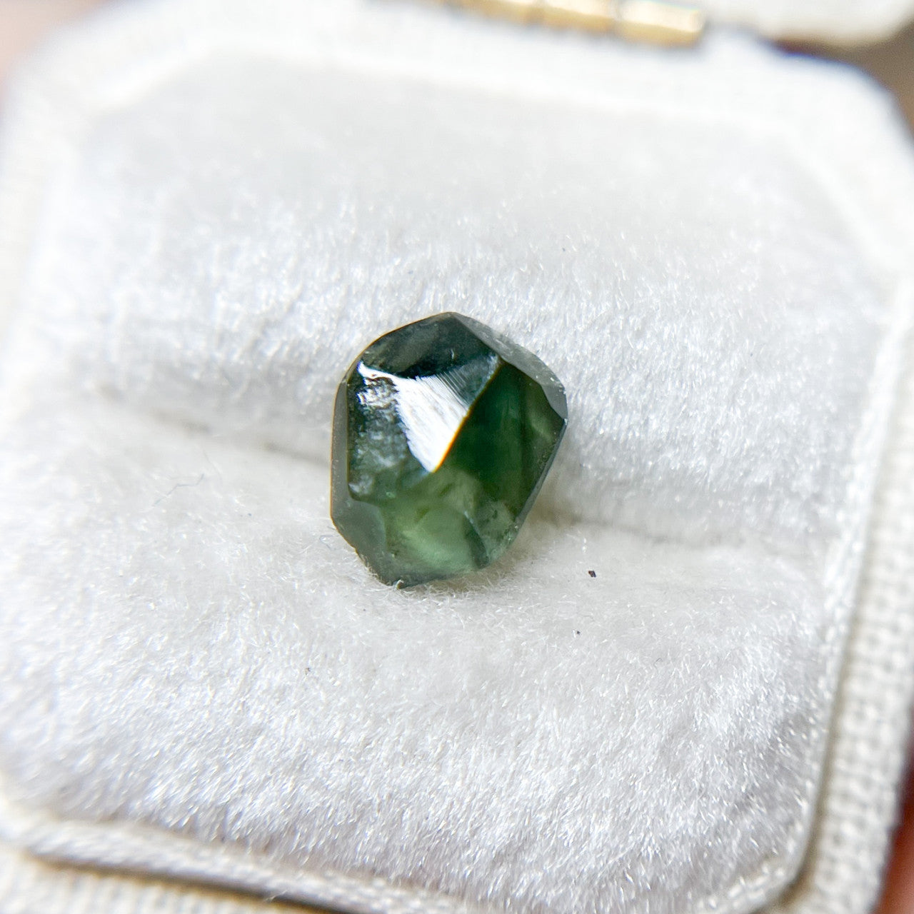 Organically Faceted Blue Green Australian  Sapphire