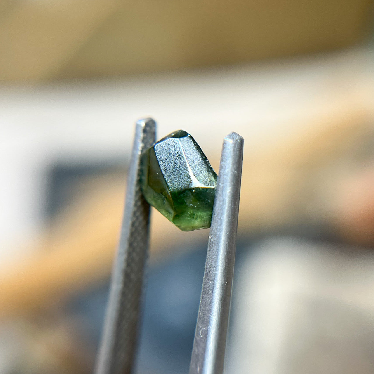 Organically Faceted Blue Green Australian  Sapphire