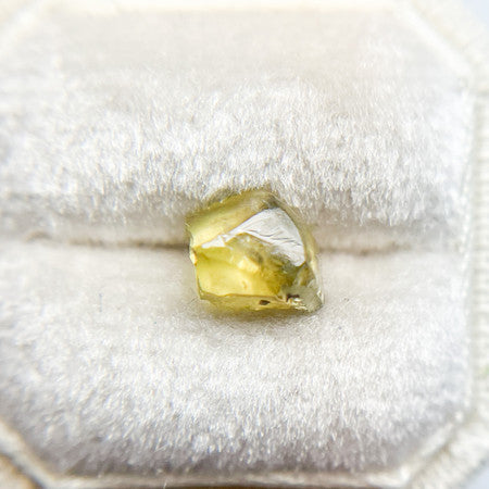 PAYMENTS 1-2 Woodland Solitaire with Organically Faceted Yellow Green Sapphire