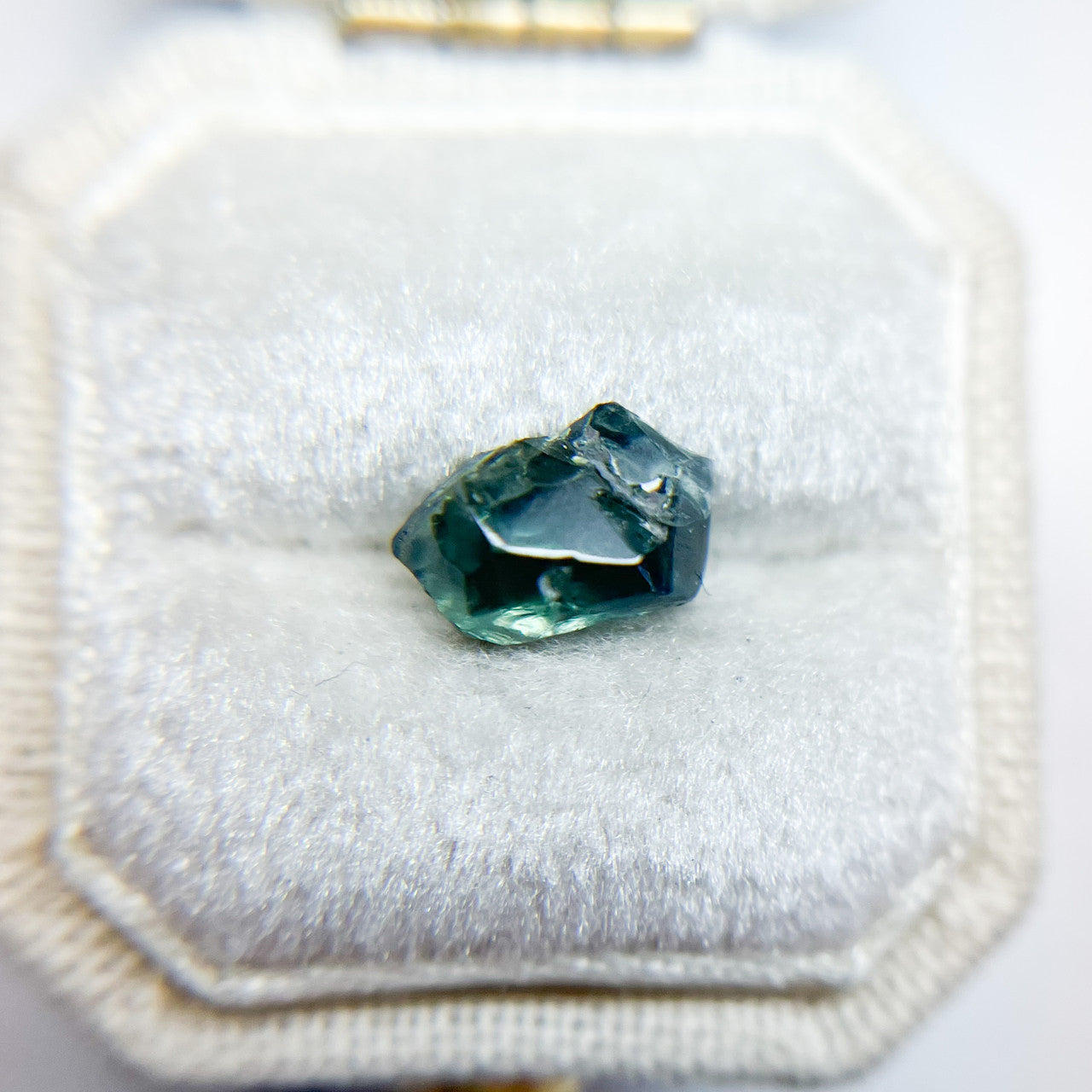 Organically Faceted Teal Blue Sapphire
