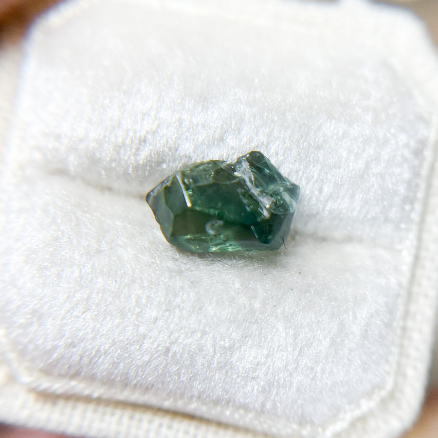 Organically Faceted Teal Blue Sapphire