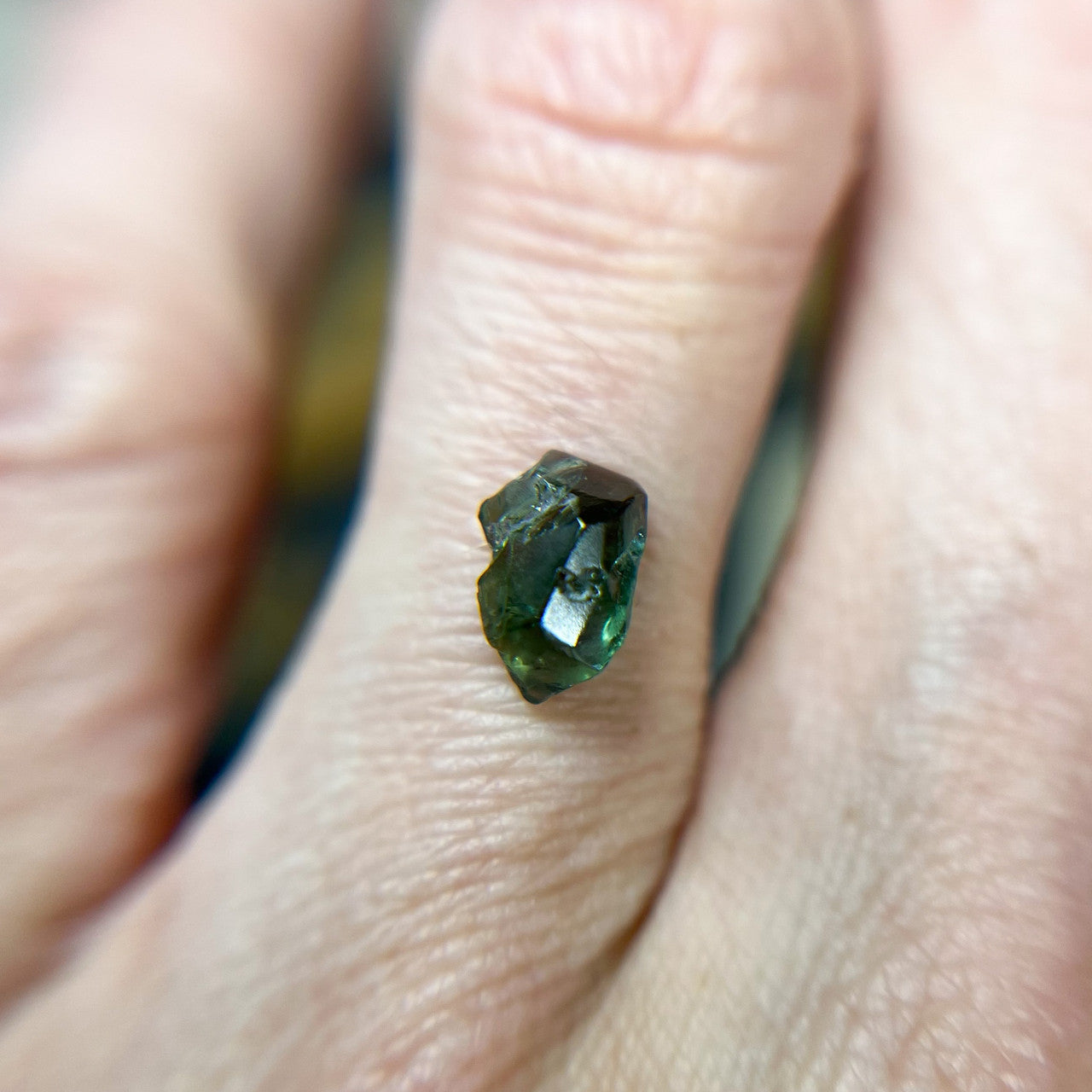 Organically Faceted Teal Blue Sapphire