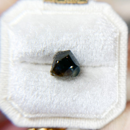Organically Faceted Deep Teal Green Sapphire