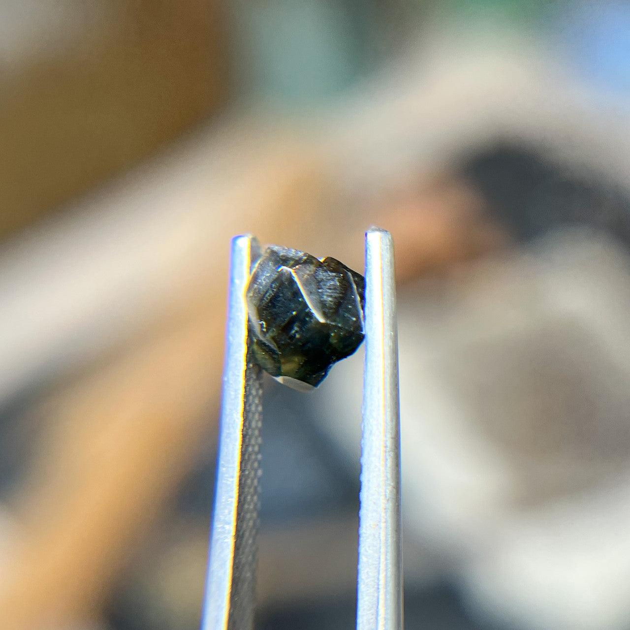 Organically Faceted Deep Teal Green Sapphire