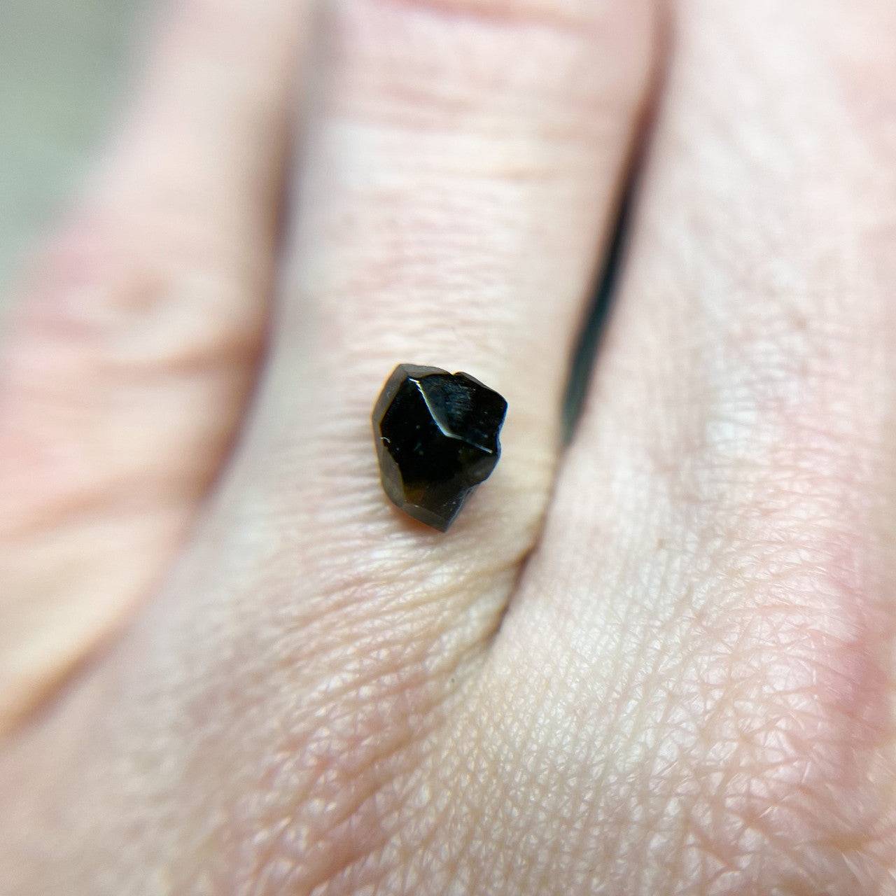 Organically Faceted Deep Teal Green Sapphire