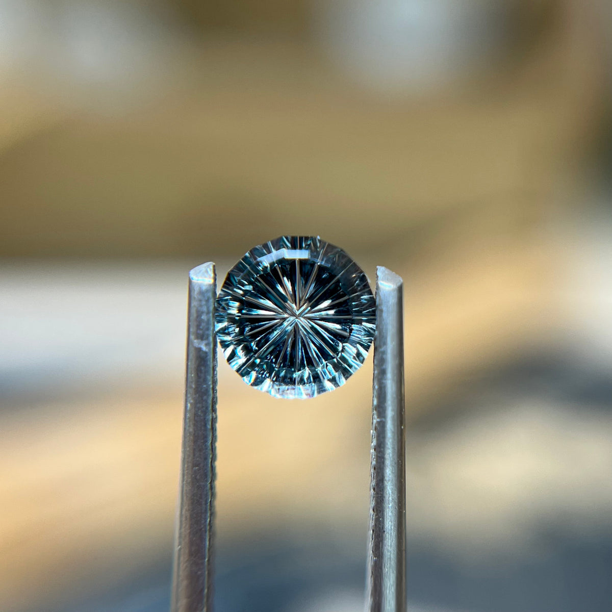 Blue Green Round Montana Sapphire Starbrite™ Cut by John Dyer
