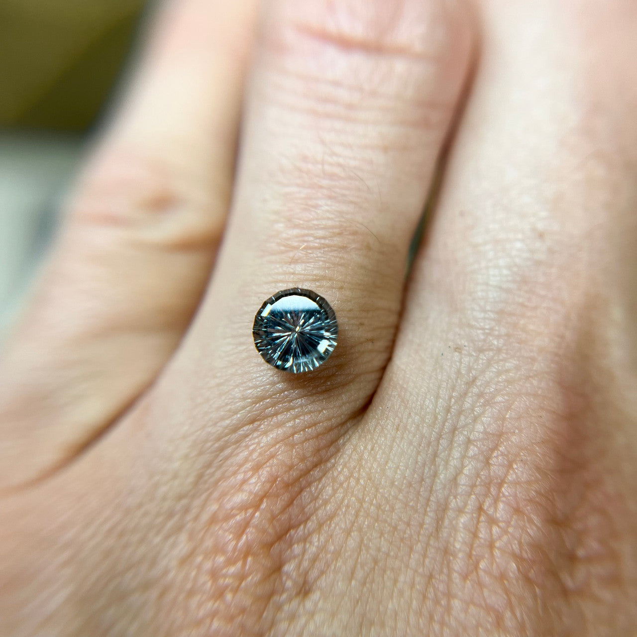 Blue Green Round Montana Sapphire Starbrite™ Cut by John Dyer