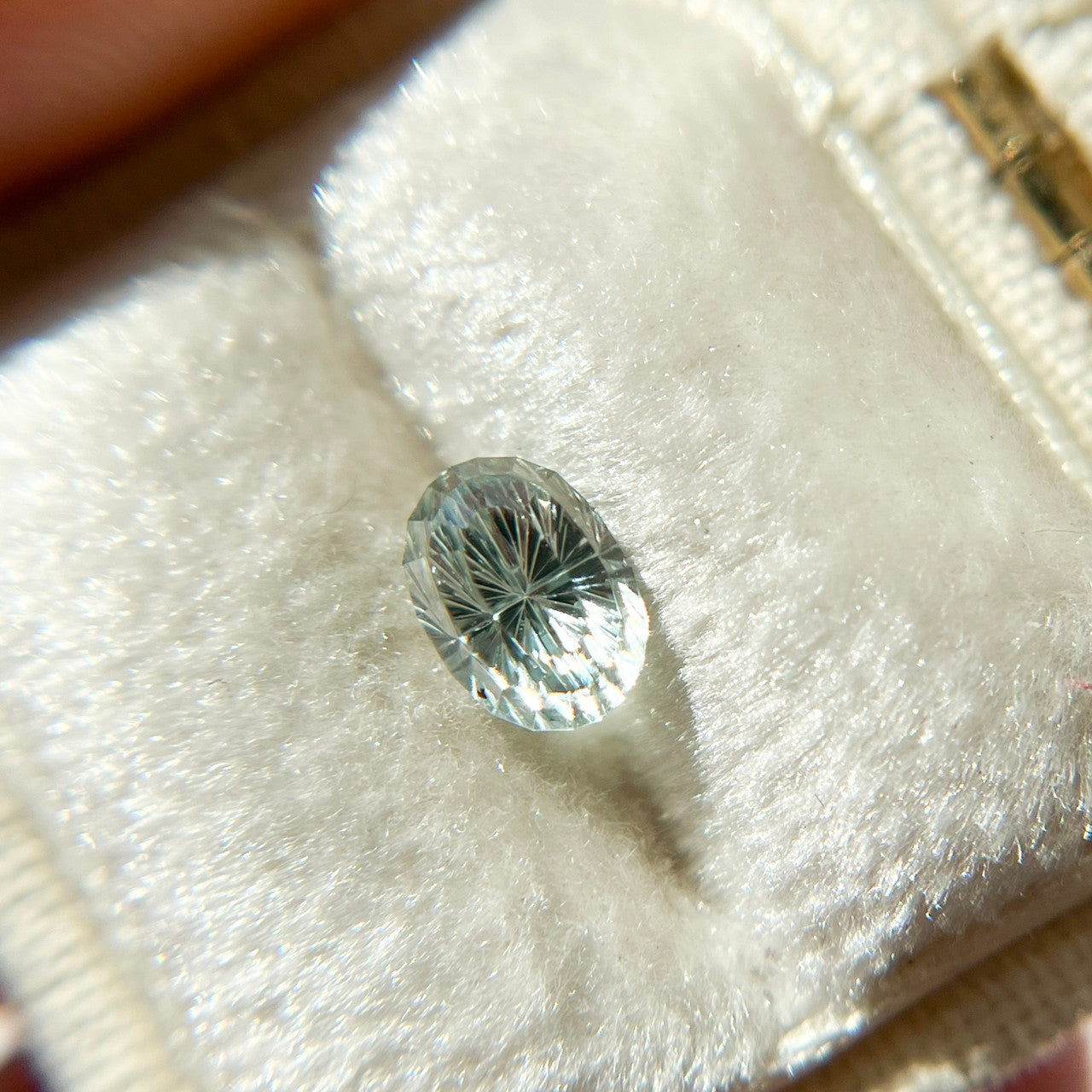 Light Blue Green Oval Montana Sapphire Mirrored Starbrite™ Cut by John Dyer