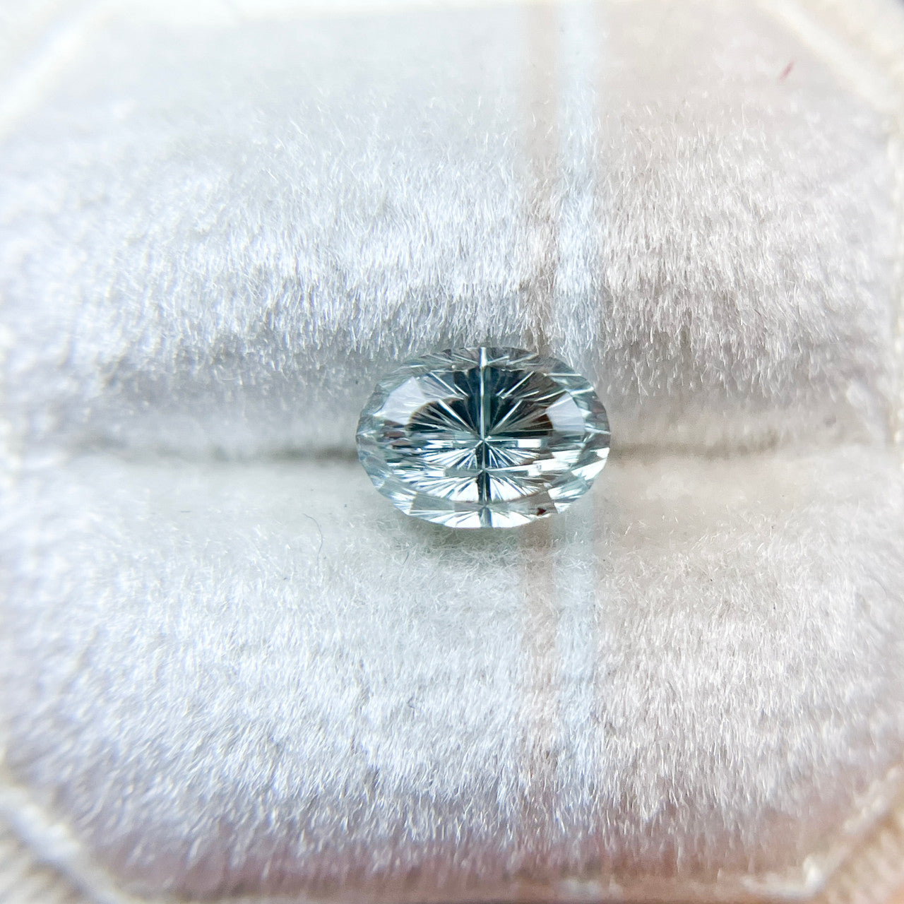 Light Blue Green Oval Montana Sapphire Mirrored Starbrite™ Cut by John Dyer