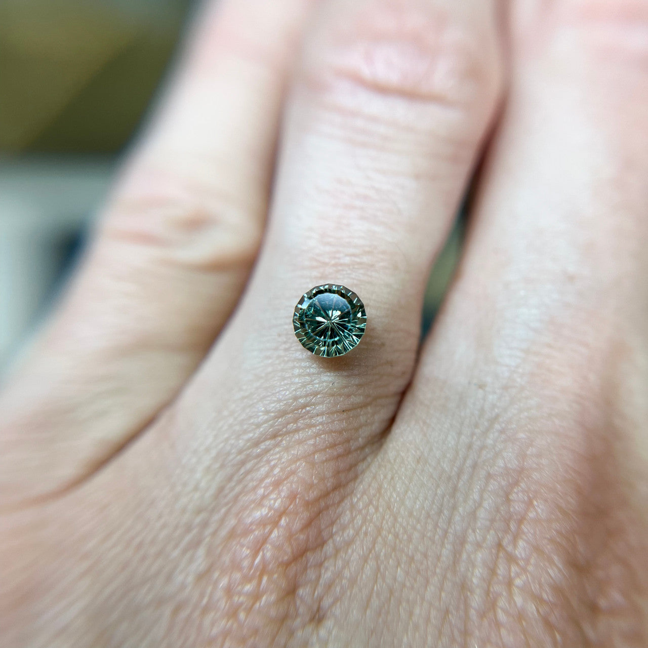 Green Teal Round Montana Sapphire Starbrite™ Cut by John Dyer