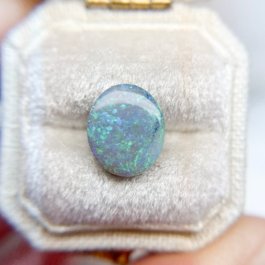 Australian Oval Dark Black Opal