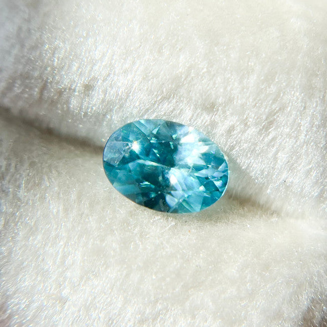 Vibrant Blue Oval Zircon