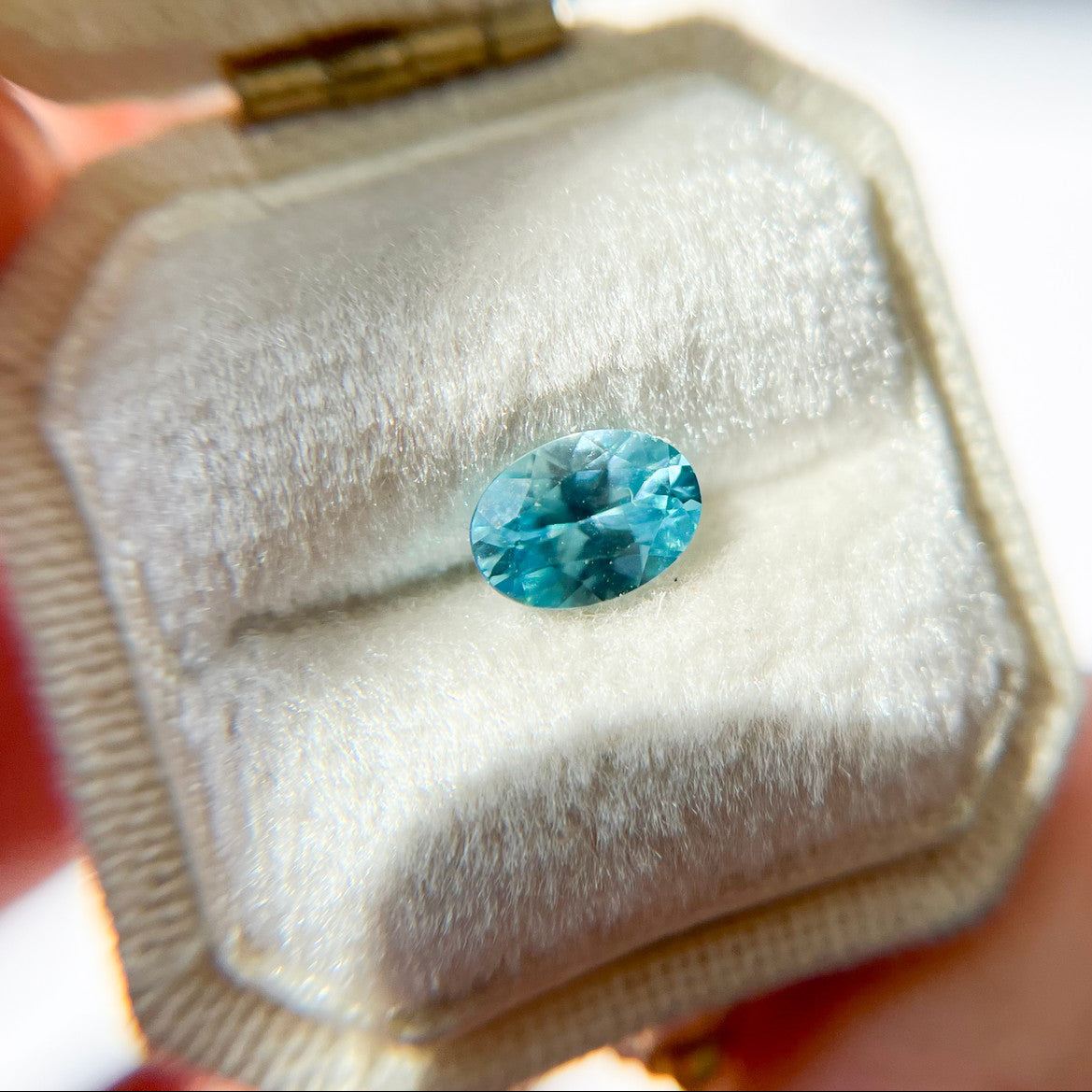 Vibrant Blue Oval Zircon