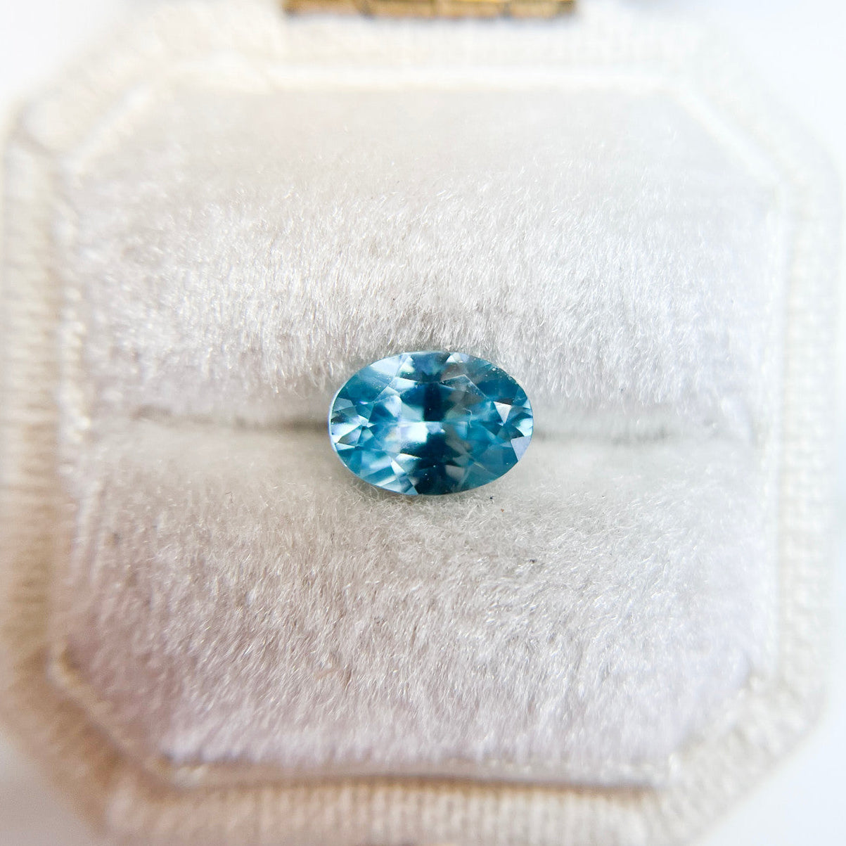 Vibrant Blue Oval Zircon