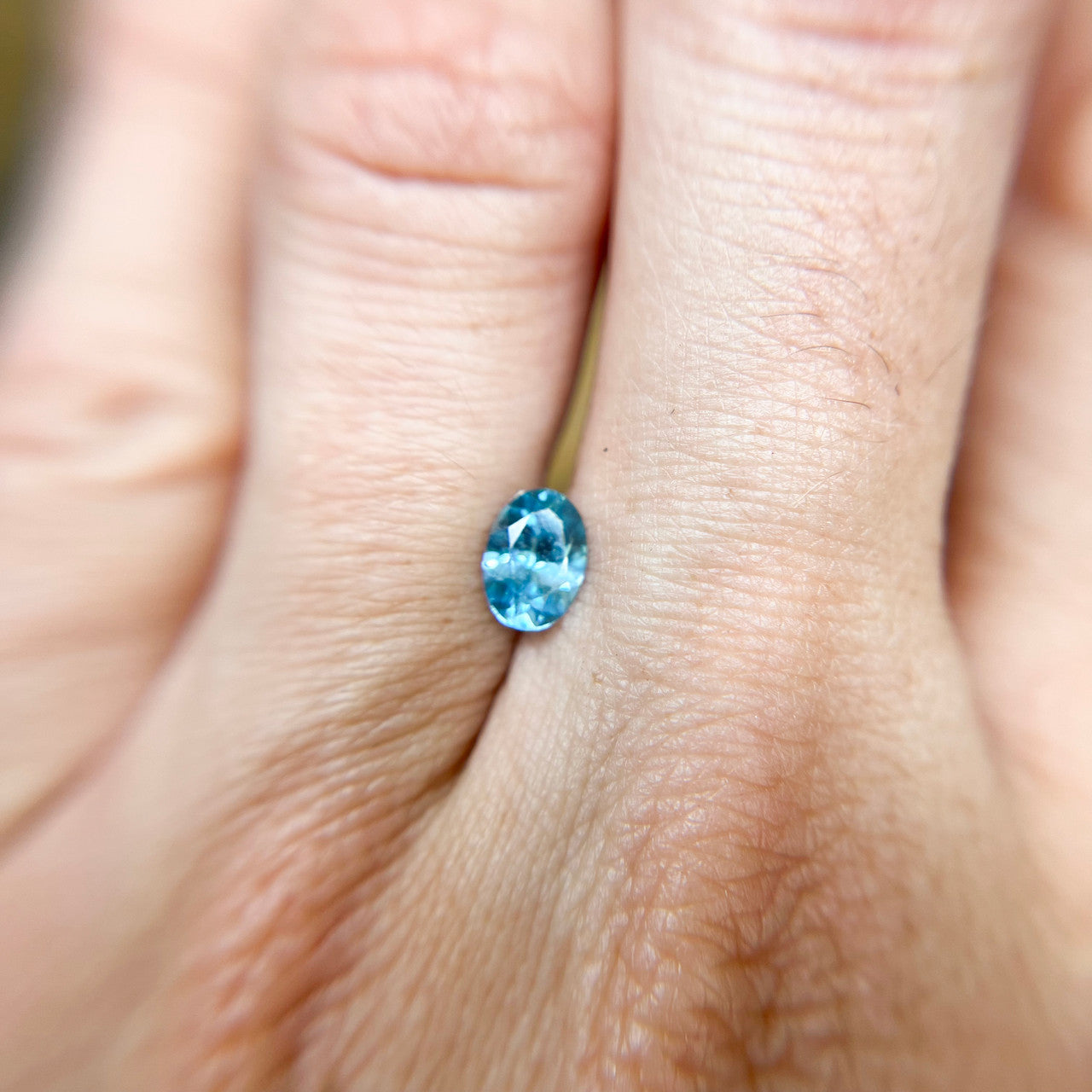 Vibrant Blue Oval Zircon