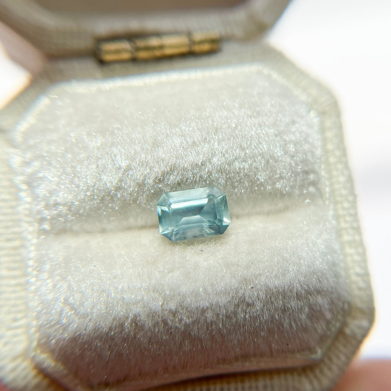 Opalescent Teal Blue Emerald Cut Montana Sapphire