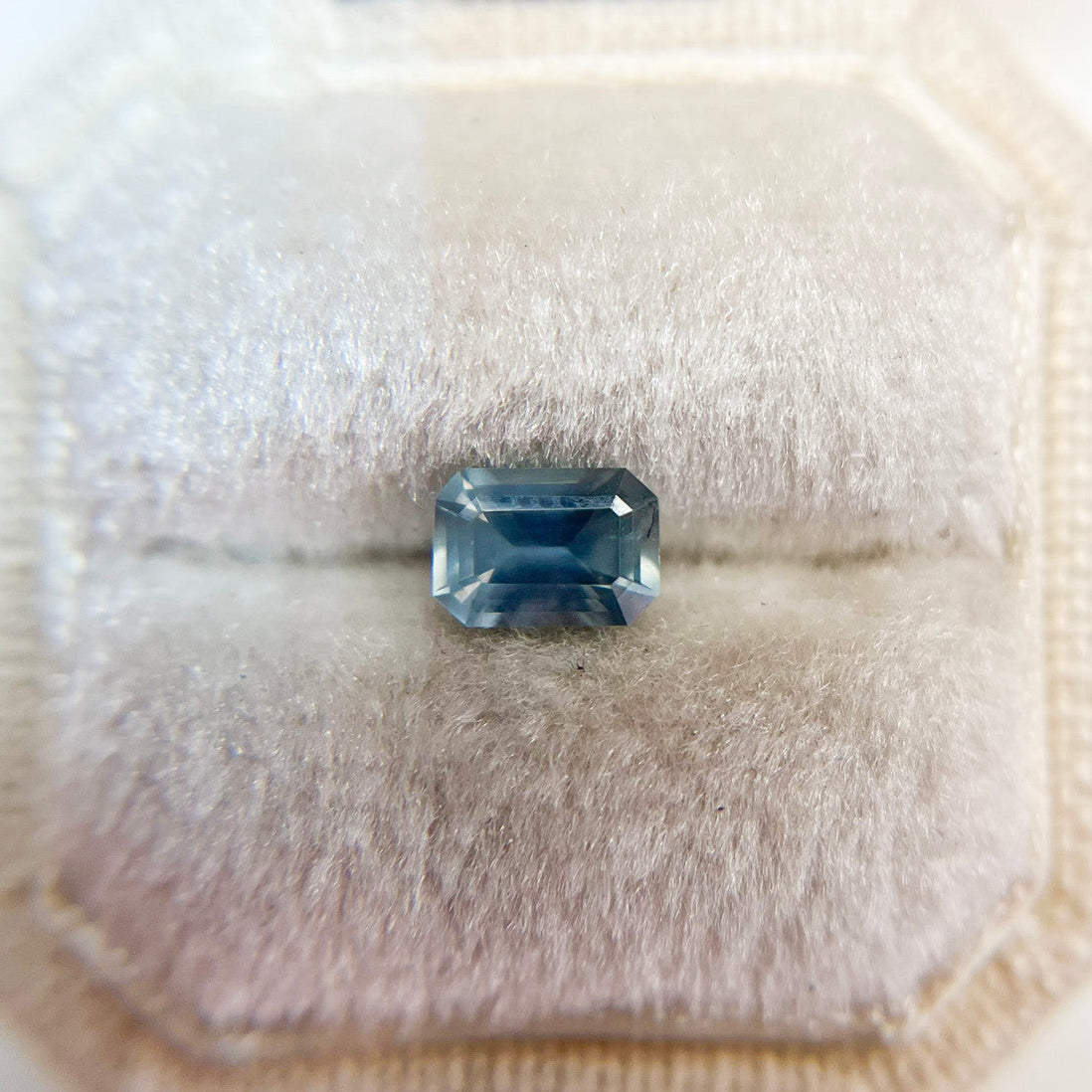Opalescent Teal Blue Emerald Cut Montana Sapphire