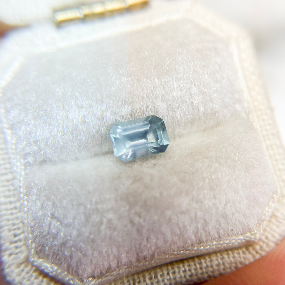 Opalescent Teal Blue Emerald Cut Montana Sapphire