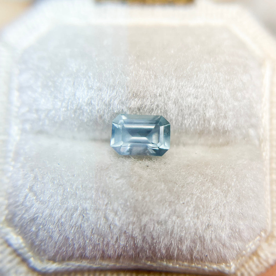 Opalescent Teal Blue Emerald Cut Montana Sapphire