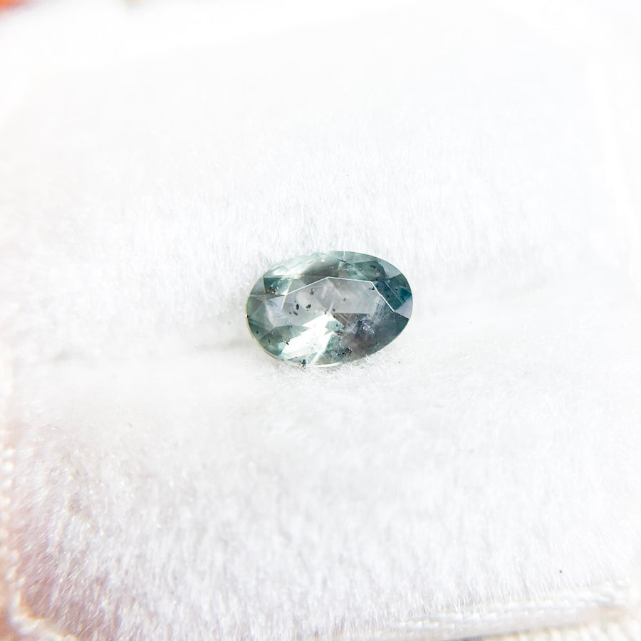 Dark Teal Green Oval Montana Sapphire