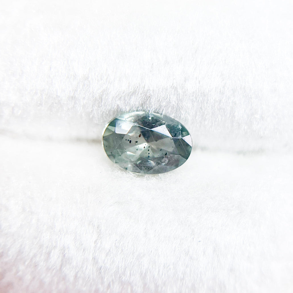 Dark Teal Green Oval Montana Sapphire