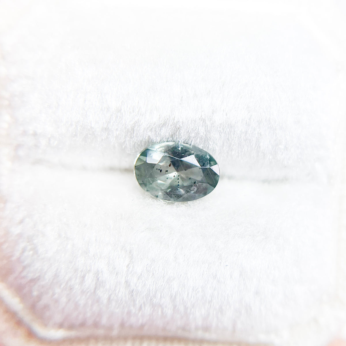 Dark Teal Green Oval Montana Sapphire