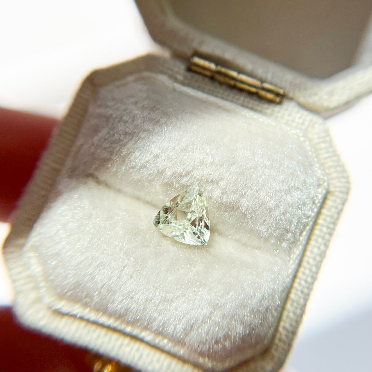 Pale Green Trillion Cut Montana Sapphire