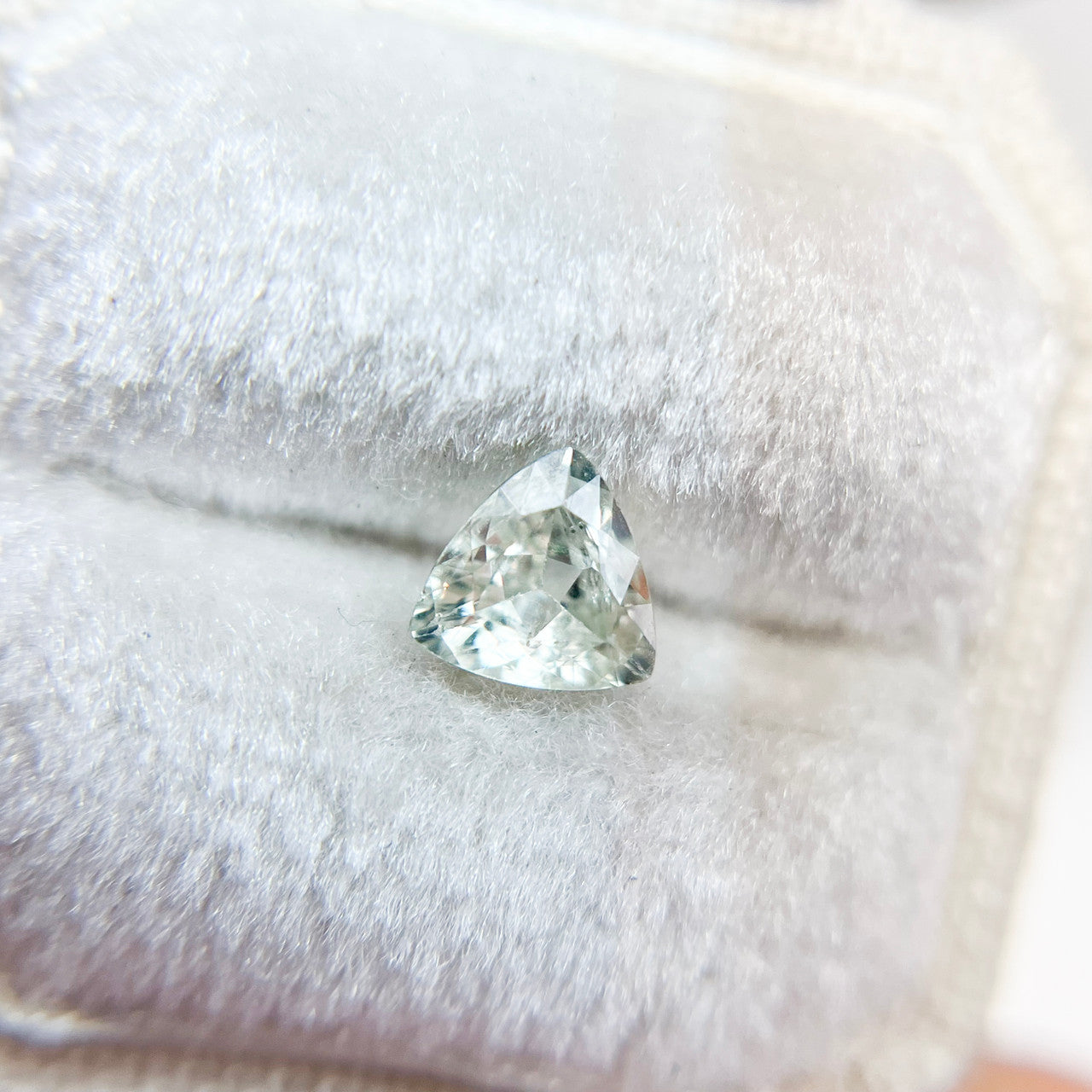 Pale Green Trillion Cut Montana Sapphire