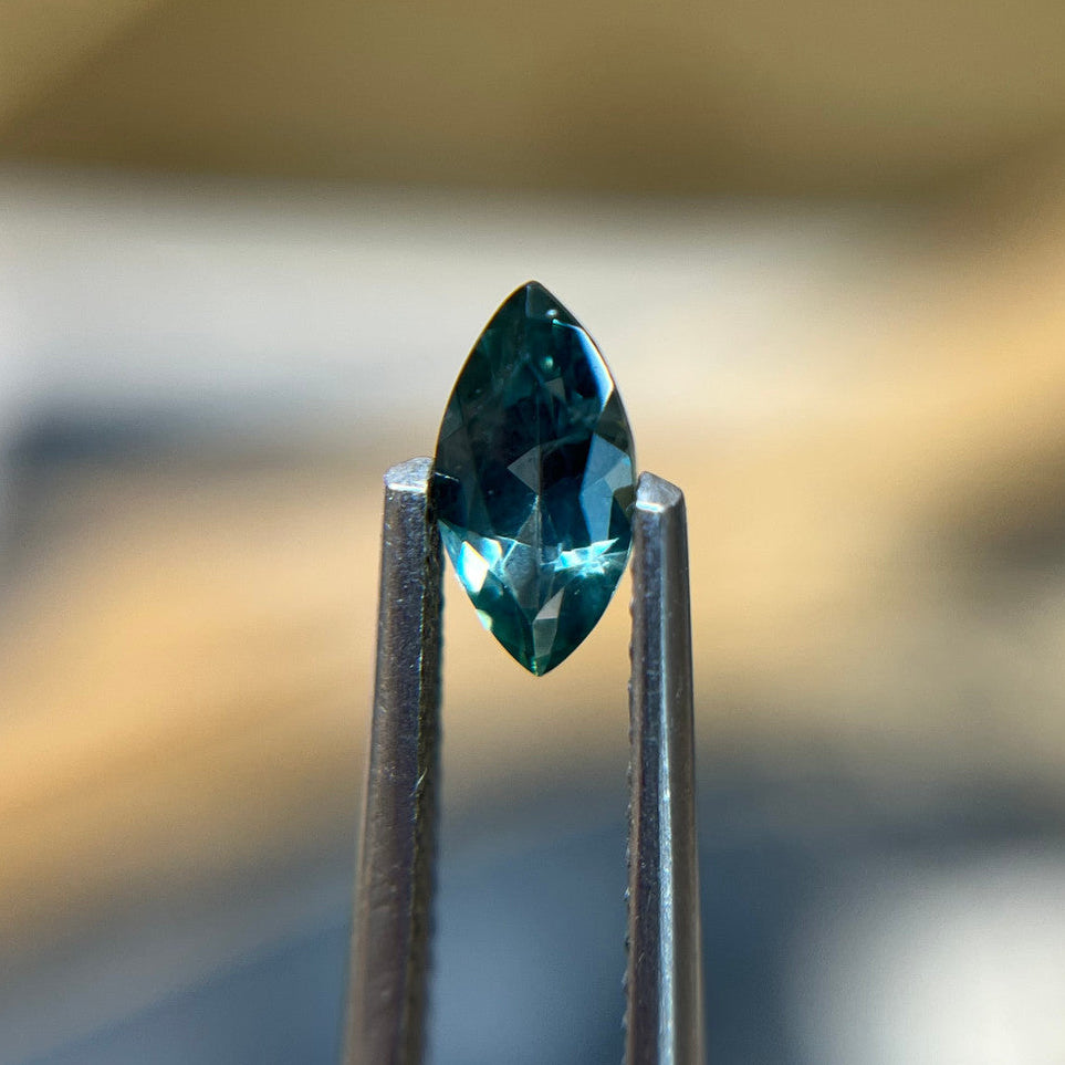 Marquise Cut Teal Montana Sapphire