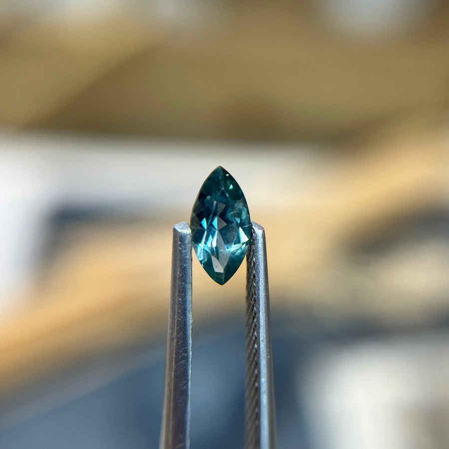 Marquise Cut Teal Montana Sapphire