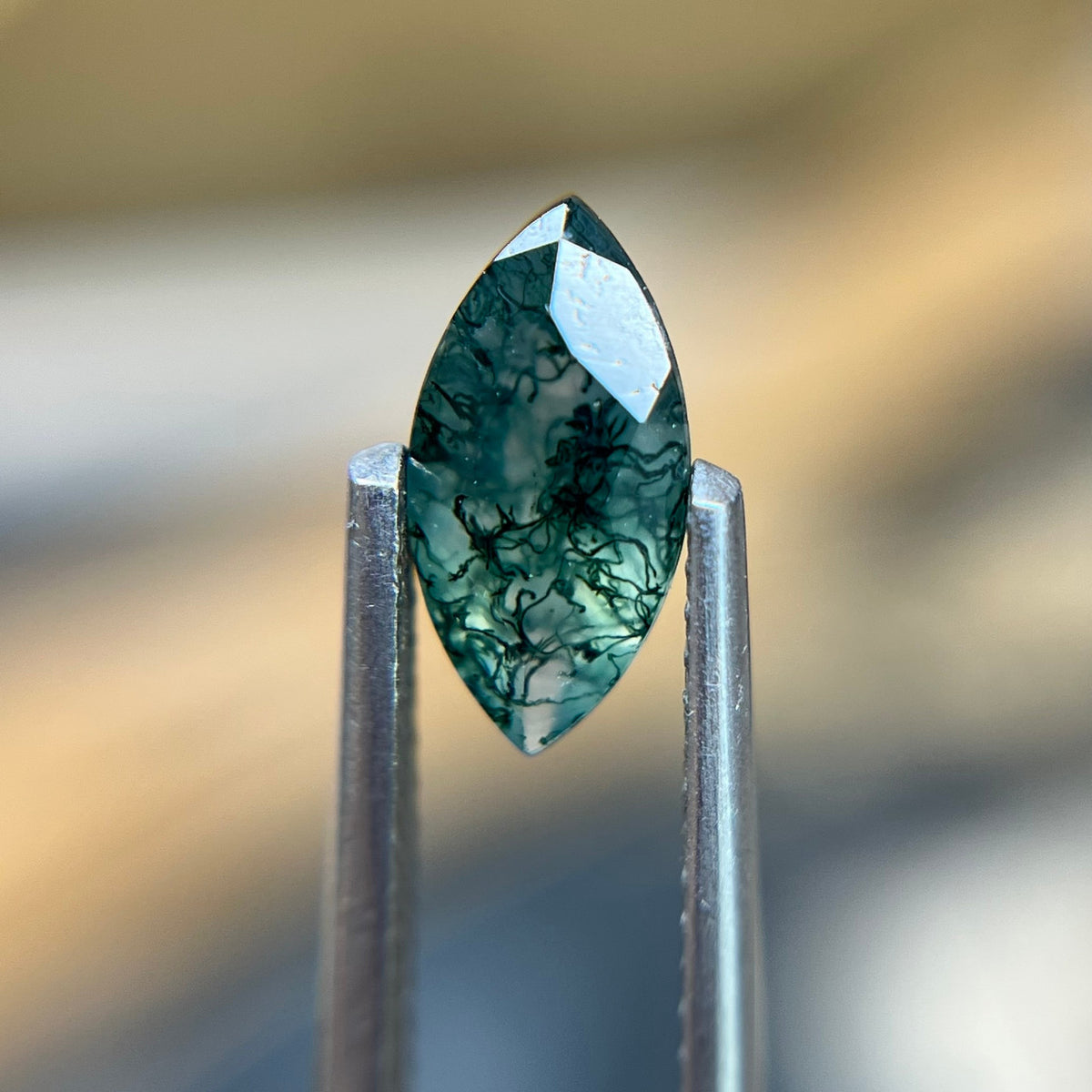 Marquise Cut Moss Agate