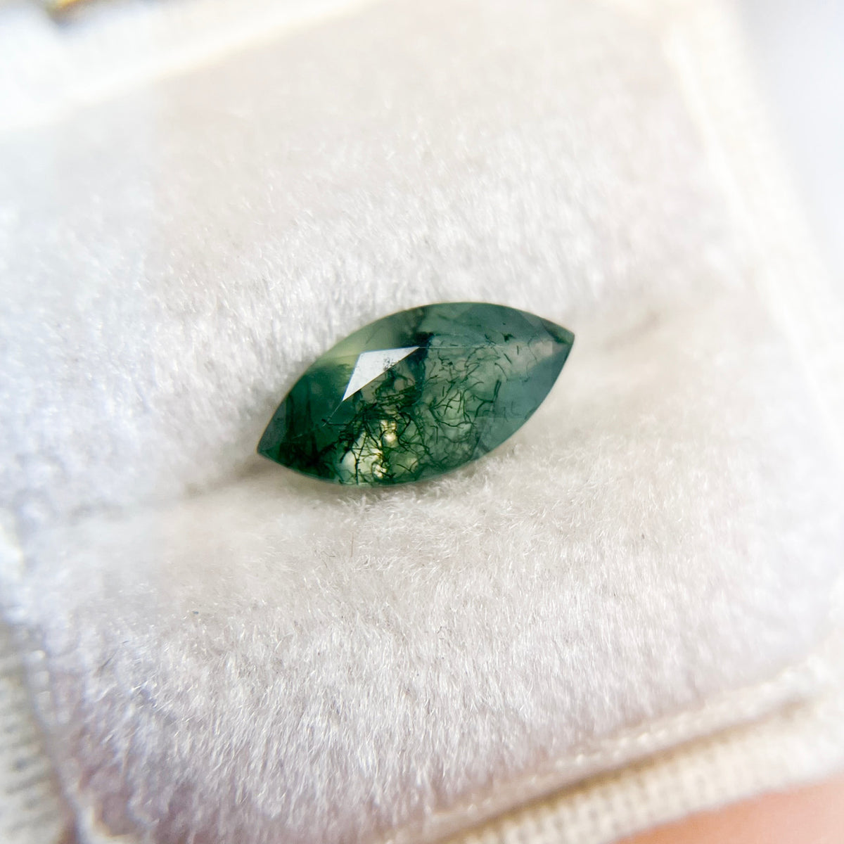 Marquise Cut  Moss Agate