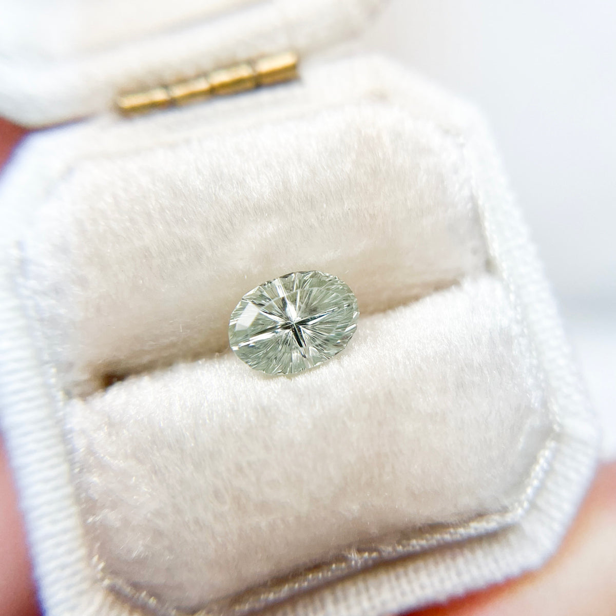 Pale Green Oval Montana Sapphire Starbrite™ Cut by John Dyer