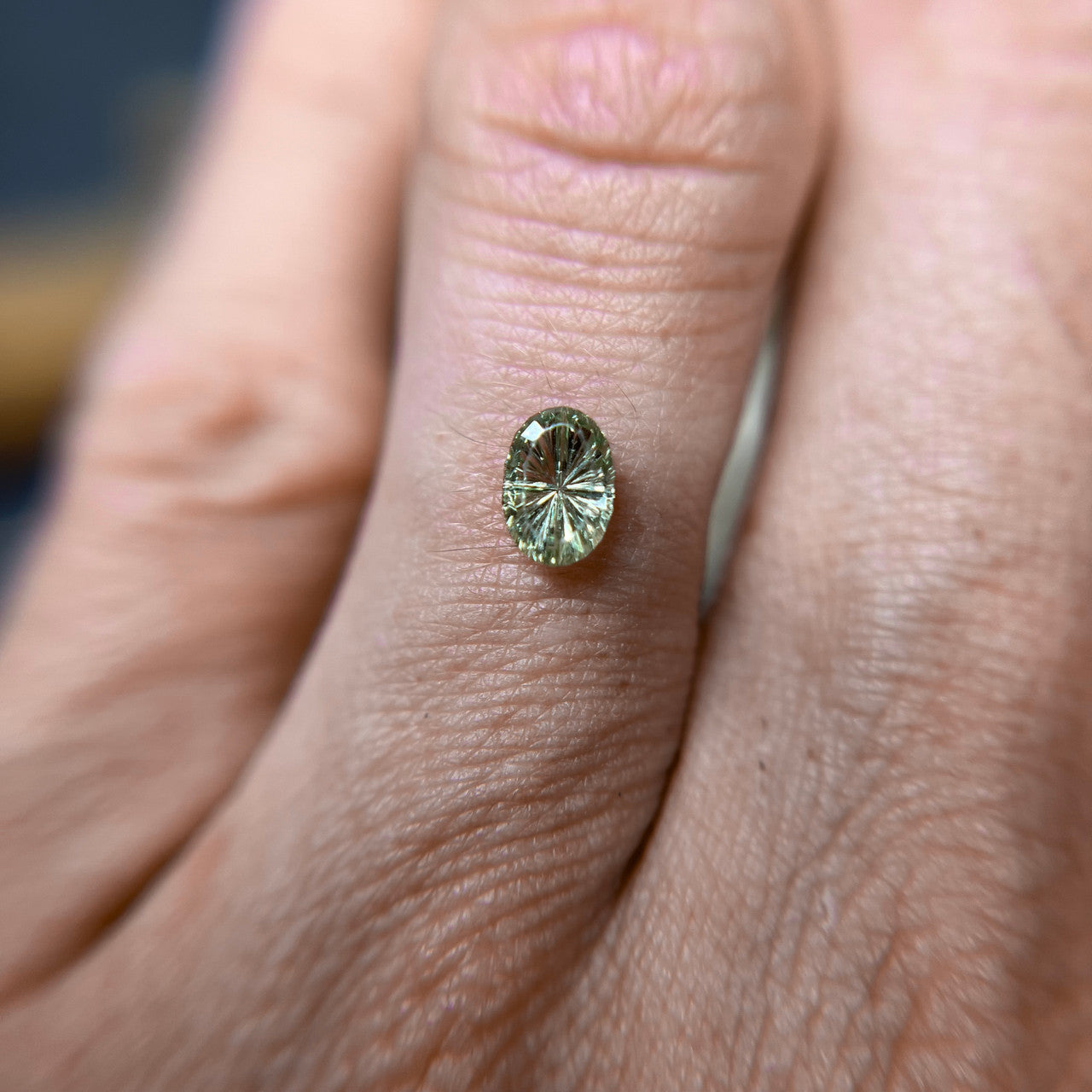 Pale Yellow Oval Montana Sapphire Starbrite™ Cut by John Dyer
