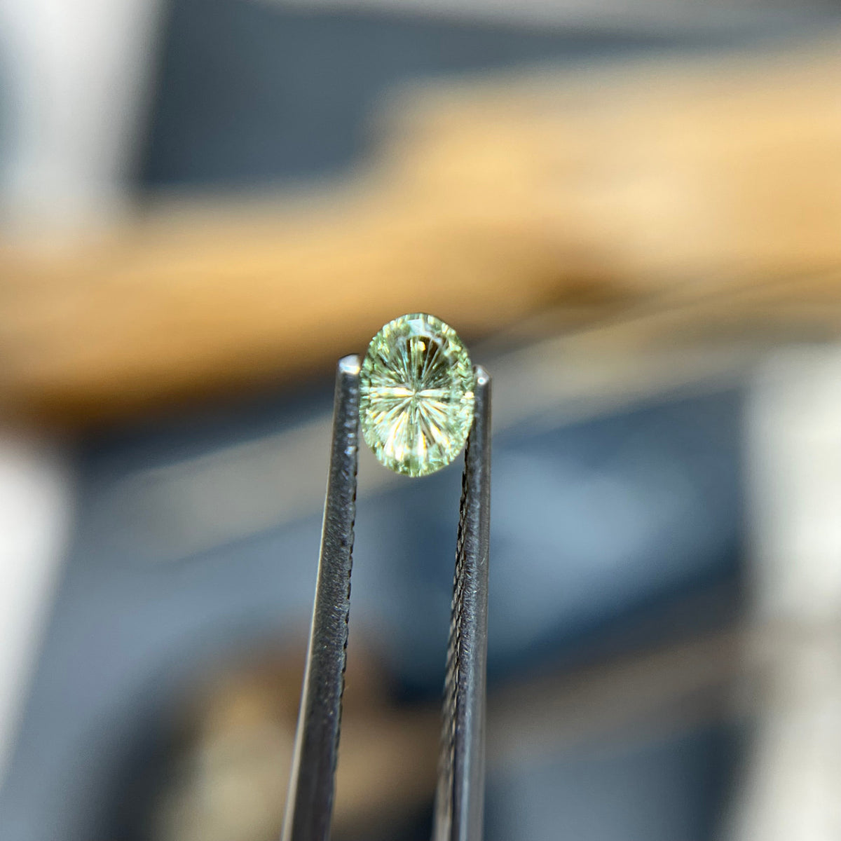 Pale Yellow Oval Montana Sapphire Starbrite™ Cut by John Dyer