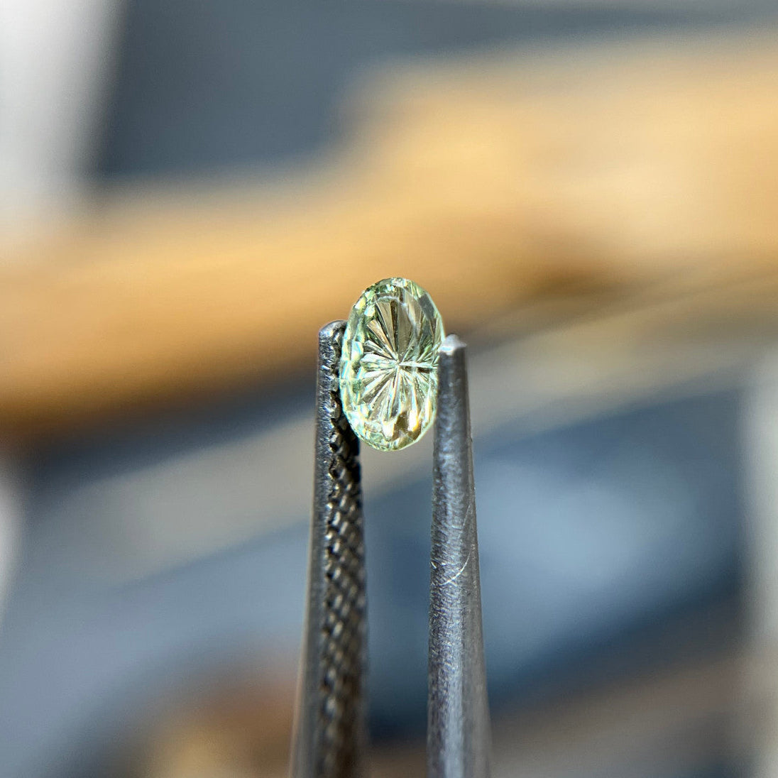 Pale Yellow Oval Montana Sapphire Starbrite™ Cut by John Dyer