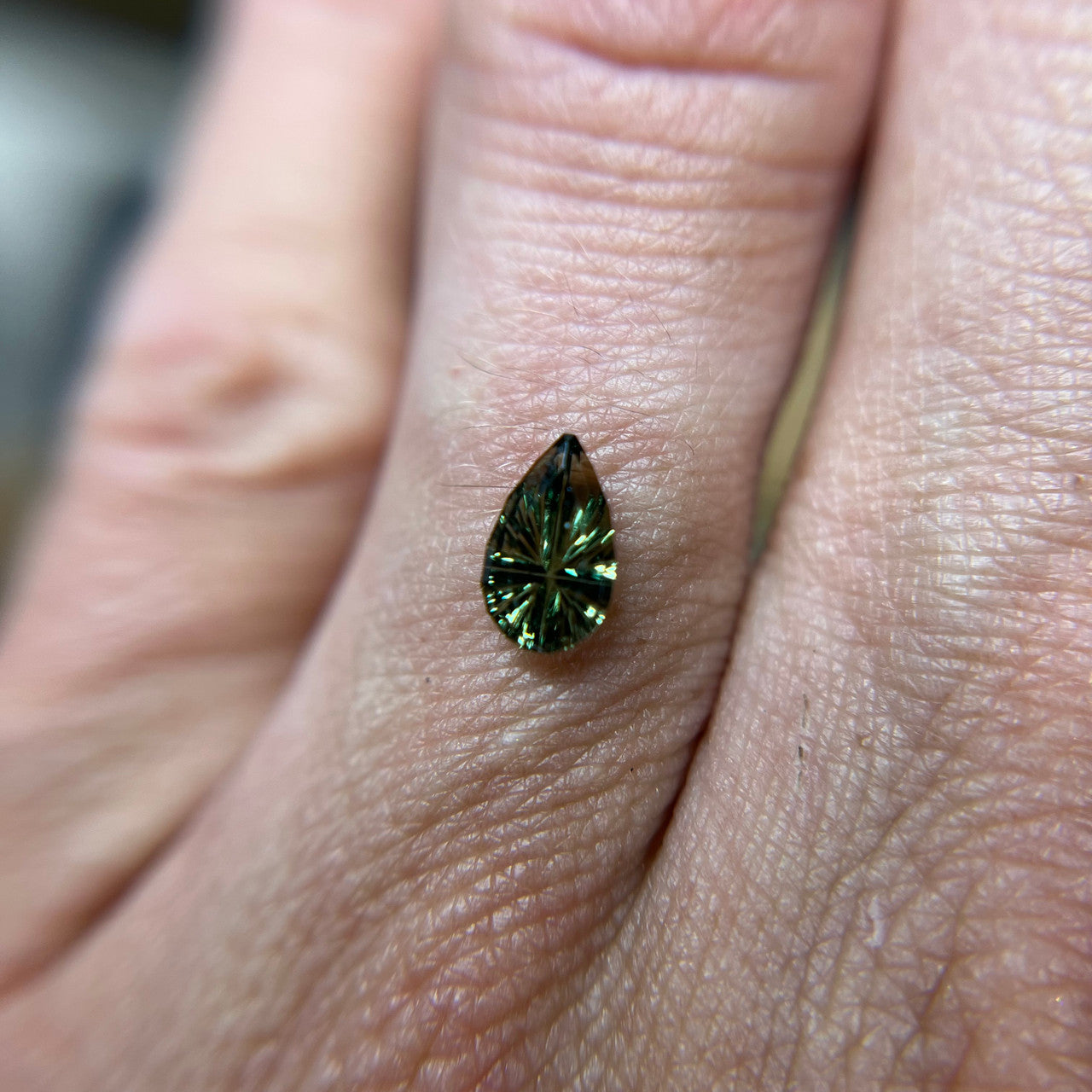Green Pear Australian Sapphire Starbrite™ Cut by John Dyer