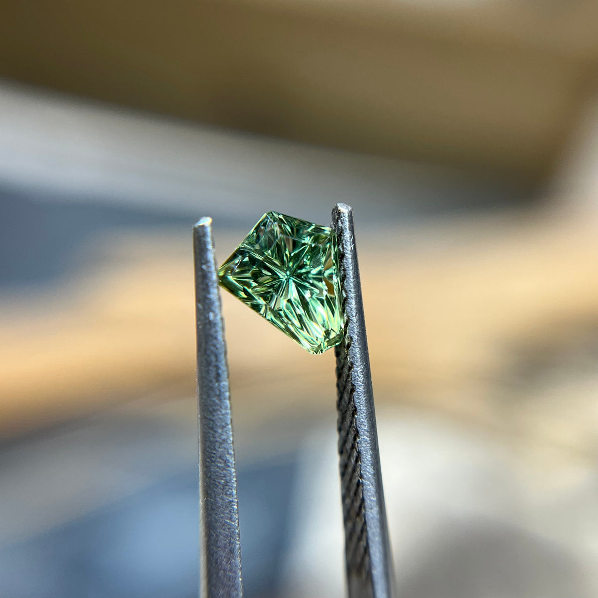 Green Australian Freeform Sapphire Starbrite™ Cut by John Dyer