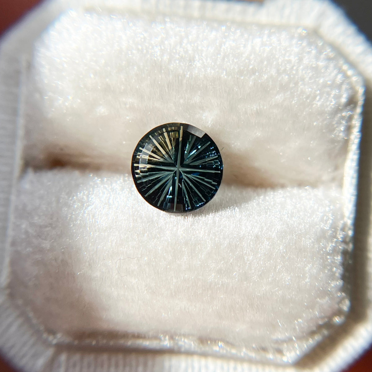 Deep Teal Parti Color Australian Sapphire Starbrite™ Cut by John Dyer